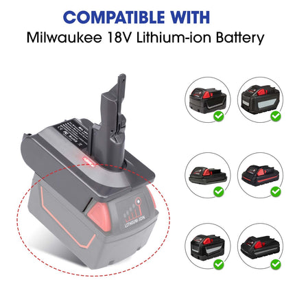 For Dyson V7 Battery Adapter For Milwaukee M18 18V Battery Convert To For Dyson V7 Sv11 Animal Cordless Stick Vacuum Cleaner Handheld Vacuum Converter Mil18V7 Adapter Only, No Battery