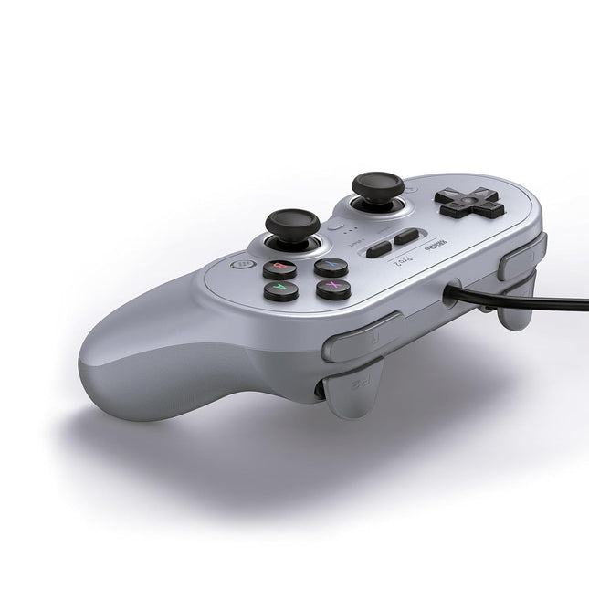 8Bitdo Pro 2 Wired Controller with Customize Back Buttons & Modifiable Vibration for Switch, Steam Deck, PC Windows and Raspberry Pi (Gray Edition)