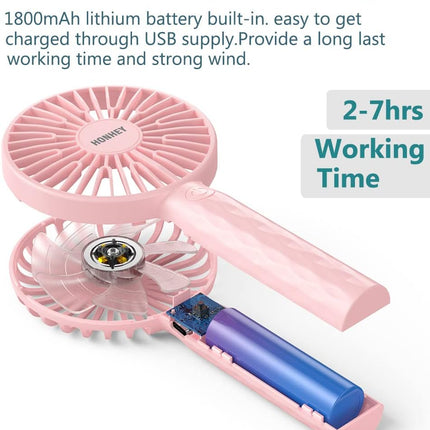 Honhey Handheld Fan Super Mini Personal Fan With Rechargeable Battery Operated And 3 Adjustable Speed Portable Hand Held Fan Eyel