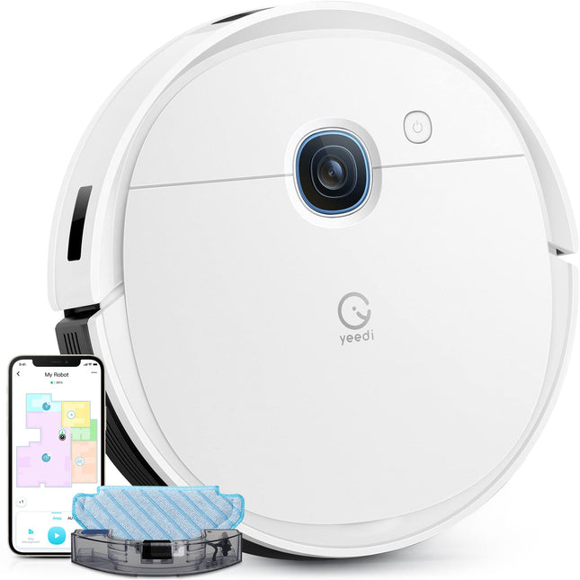 Yeedi Vac 2 Robot Vacuum And Mop Combo, Powerful 3000Pa Suction With Smart Mopping, Advanced 3D Obstacle Avoidance,110 Min Runtime Ideal For Carpet, Hard Floor Cleaning And Pets Family