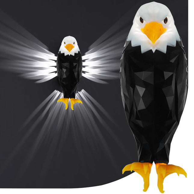 Bald Eagle Wall Light, American Eagle Night Light with Remote Control, Magnetic Wall Mounted Eagle Lamp for Bedroom, Living Room, Hallway, Battery Operated and Removable Charging Eagle Light