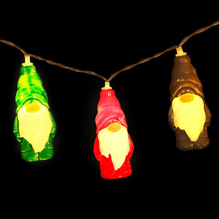 Christmas String Lights Gnome LED String Lights 5.9 Feet 10 Winter Garland Lights String Red Green White Lights String for Christmas Tree Supply Indoor Outdoor Garland(Charming Style)
