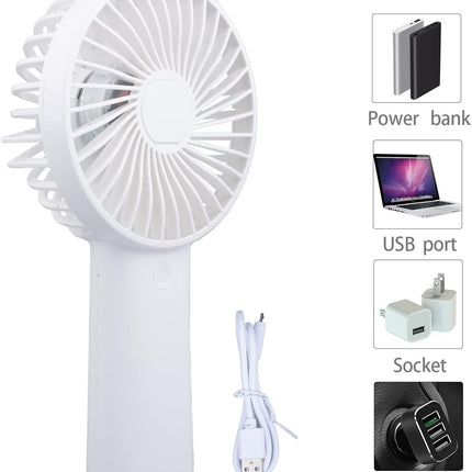 Handheld Fan, Portable Fan With Usb Rechargeable Battery, 3 Speed 820 Hours Working Time For Indoor, Outdoor, Makeup, Travelling