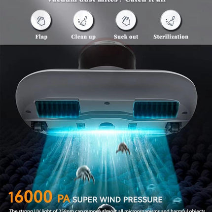 Xaidiemace Bed Vacuum Cleaner With 16Kpa Powerful Suction, 3Rd Generation d Handheld Vacuum Cleaner For Bed Sheet Pillow Couch.With Three Filters