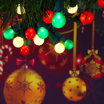 Red White Green Christmas Lights Indoor 70 LED Outdoor String Lights with Pearlized Glass 120V ETL for Halloween Decor Holiday Party Thanksgiving Yard Xmas Tree Carnival Deco
