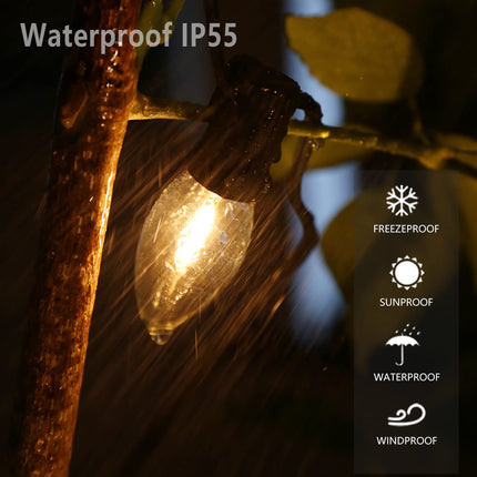 50PACK C9 LED Christmas Light Bulb ，C9 LED Replacement Bulb for Christmas String Lights, E17 Intermediate Base, 2200K Warm White, Commercial Grade Holiday Clear ‎Plastic Bulbs Dimmable Shatterproof