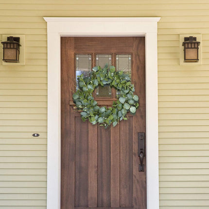 20inch Eucalyptus Wreaths for Front Door Spring and Summer Green Wreath with Berries Farmhouse Door Wreath Year Round Wreaths for Front Door Indoors