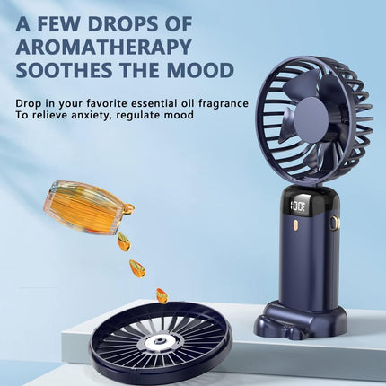 Mini Handheld Fan, Usb Desk Fan, Small Personal Portable Table Fan 5 Speed With Usb Rechargeable Battery Operated Cooling Folding