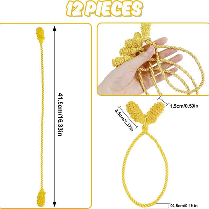 DIYASY Decorative Garland Twist Ties, 12 Pcs Gold Christmas Banister Wraps for Stairs Reusable & Flexible Railing Wraps Home Decorations
