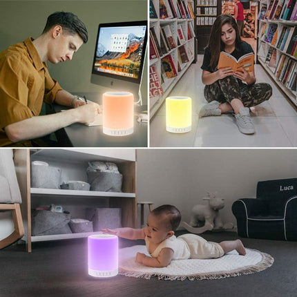 Elecstars Touch Bedside Lamp - with Bluetooth Speaker, Dimmable Color Night Light, Outdoor Table Lamp with Smart Touch Control, Best for Men Women Teens Kids Children Sleeping Aid