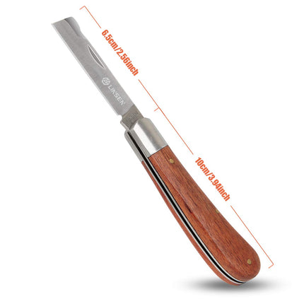 Folding Grafting Knife Grafting Tools Grafting Pruning Knife Professional Garden Fruit Tree Graftings Cutter Wooden Handle Knife