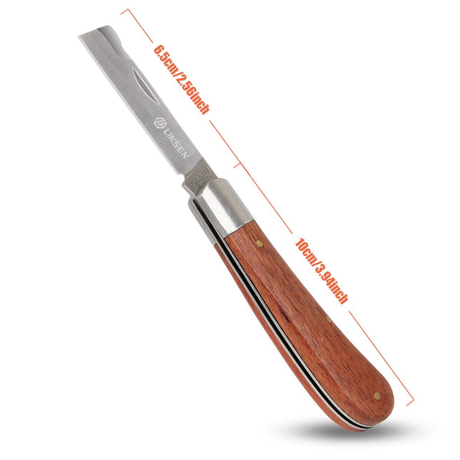 Folding Grafting Knife Grafting Tools Grafting Pruning Knife Professional Garden Fruit Tree Graftings Cutter Wooden Handle Knife