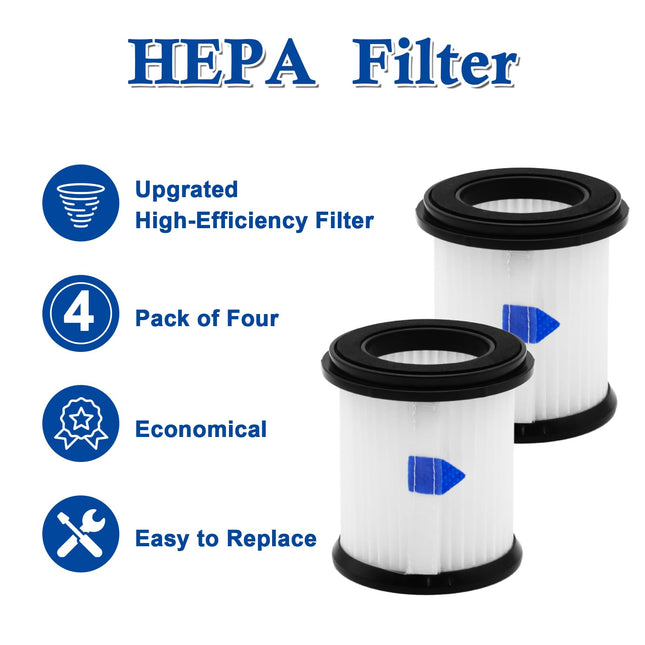 4Pcs Hepa Filter With Mesh Filter For Inse N5S N5T S6T S6P Pro Cordless Vacuum Cleaner, White