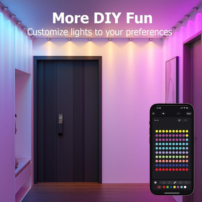 Christmas Lights Indoor/Outdoor, Eternity String Lights IP67 Waterproof, 66ft RGB Strip Light for Outside Yard and Patio Decorations, Permanent Outdoor Lights, Room Decor Led Light Work with Alexa