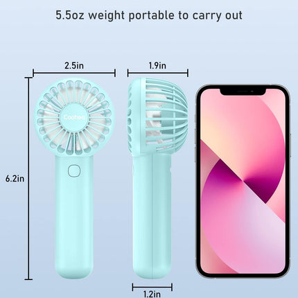 Handheld Fan Mini Portable Fan Rechargeable Battery Eyelash Fan Usb Powered 3Speed Powerful Makeup Fan, Small Fan With Base
