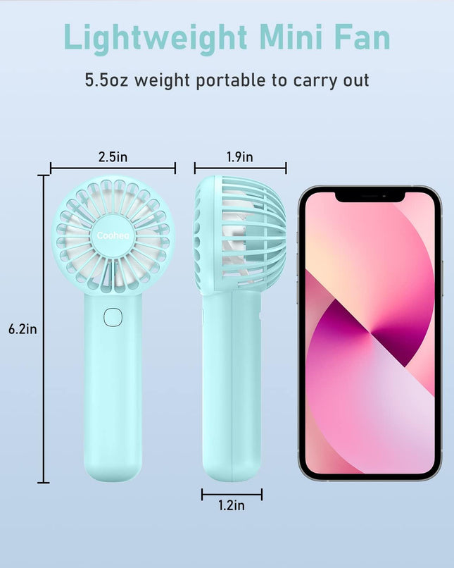 Handheld Fan Mini Portable Fan Rechargeable Battery Eyelash Fan Usb Powered 3Speed Powerful Makeup Fan, Small Fan With Base