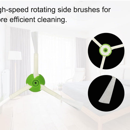 Parts And Accessories Compatible For Irobot Roomba I3, I4, E5, E6, E7, I, E & J Series Vacuum Cleaners 1 Set Of 4 Hepa Filters & 4 Side Brushes