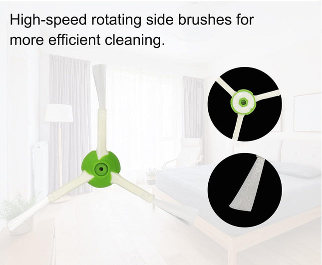 Parts And Accessories Compatible For Irobot Roomba I3, I4, E5, E6, E7, I, E & J Series Vacuum Cleaners 1 Set Of 4 Hepa Filters & 4 Side Brushes