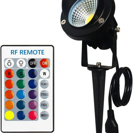 Color LED Outdoor Landscape Spotlight Remote 10W RGB Waterproof Spot Light for Yard Tree Garden Halloween Christmas Lighting