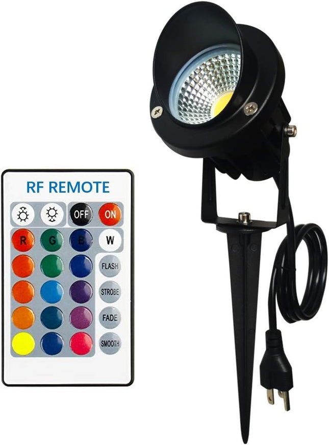 Color LED Outdoor Landscape Spotlight Remote 10W RGB Waterproof Spot Light for Yard Tree Garden Halloween Christmas Lighting