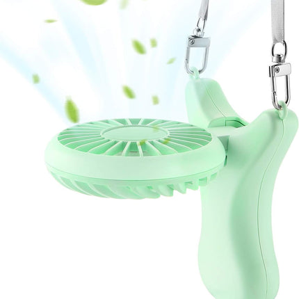 Outxe Personal Necklace Mini Fan 3000Mah HandsFree Portable Fan Usb 3 Settings, Folding Electric Cooling Fan Handheld Fan