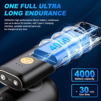 9000Pa Handheld Vacuum Cleaner With Led Light 180° Foldable Multifunctional Vacuum Cleaner For Blowing Vacuuming Pumping Strong Suction Rechargeable Mini Vacuums For Car Home Office