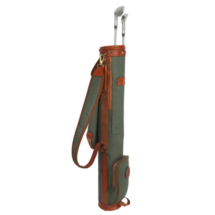 Tourbon Vintage Golf Club Carry Bags Travel Case - Canvas and Leather