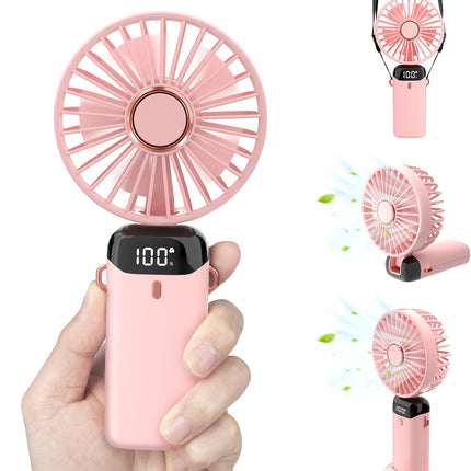 Personal Fan, Portable Hanging Neck Fan, 4000Mah UsbC Rechargeable 5Speed Modes Powerful Desktop Fan With Base, Max 16H Run Time