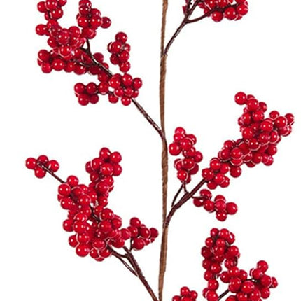 IUIBMI 6Ft Artificial Red Berry Garland Holiday Garland Christmas Red Berry Garland with Bendable Stems for Holiday Fireplace Stairs Table Decorations(#1)
