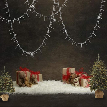Decor365 3D Glitter Silver Icicle Garlands Banner Streamer for Christmas Party Decoration Year Ice Winter Wonderland Birthday Streamers Wedding Baby Shower