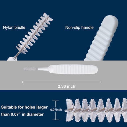 30pcs Shower Nozzle Cleaning Brush Anti-Clogging for Shower Head Cleaning Brush for Pore Gap Clean with Nylon Bristle Non-Slip Handle by Alnorte
