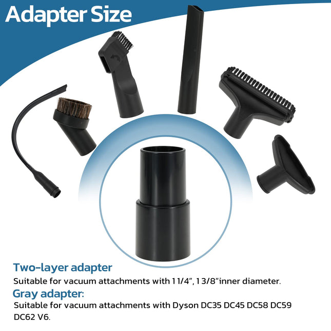Frtzal 10Pcs Black Vacuum Cleaner Accessories, Vacuum Hose Adapters And Flexible Crevice Tool For 114 Inch And 138 Inch Vacuum Cleaners Hose Set