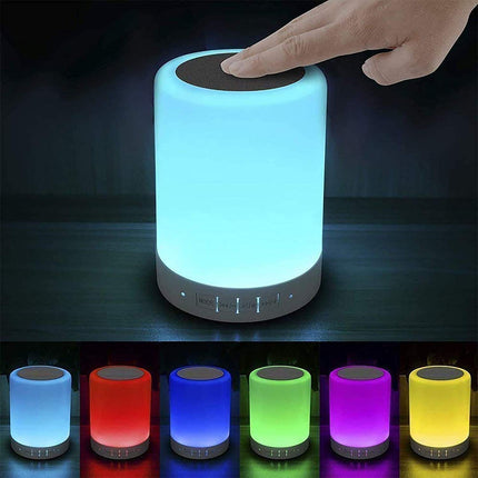 Elecstars Touch Bedside Lamp - with Bluetooth Speaker, Dimmable Color Night Light, Outdoor Table Lamp with Smart Touch Control, Best for Men Women Teens Kids Children Sleeping Aid