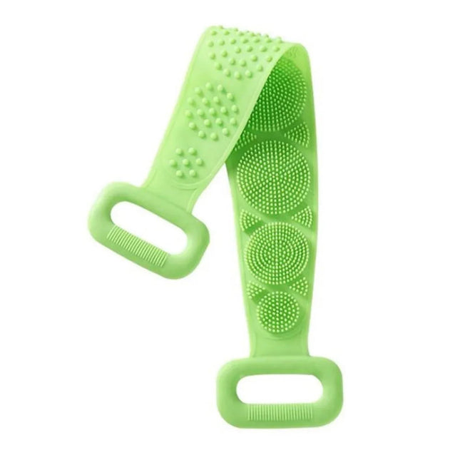Silicone Body Scrubber Back Massage Exfoliating Sponge Bathroom Bath Brush Scrub Shower Brush Body Wash Scrub Removal(Green)