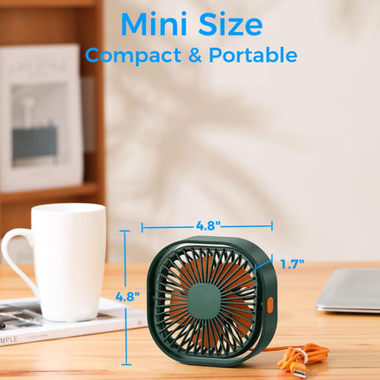 Uniqus Small Usb Desk Fan,3 Speeds Portable Table Fan, 4 Inch Personal Mini Fan,Small Cooling Fan By Usb Plug In, 360°Rotatable