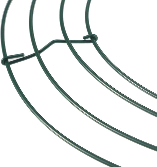 5 Pieces Metal Wreath Frame Ring Round DIY Macrame Floral Crafts Wire Wreath Form Christmas Decoration Door Craft (Deep Green, 12 Inch)