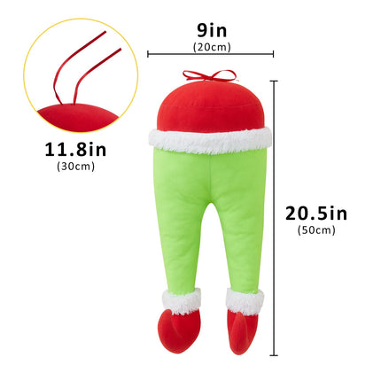 Christmas Elf Body Tree Decorations, Christmas Tree Decor Elf Arms Stole Christmas Elf Stuffed Leg Stuck Xmas Tree Topper Garland Ornaments Pose-able Plush Legs for Tree Ornaments (Legs+Arm)