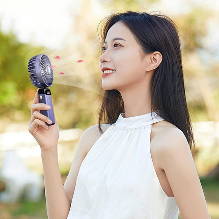 Handheld Portable Fan,Mini Personal Foldable Hand Fan,4000Mah Battery Operated,Usb Rechargeable,5 Adjustable Speeds Desk Table