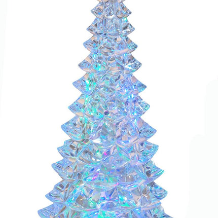 Multi-Color Christmas Tree Snow Globe Water Lantern - Christmas Tree Water Lantern with Swirling Glitter Snow and Star Topper, 13 Inches High x 4.5 Inches Wide, Battery Operated with Timer (Style A)