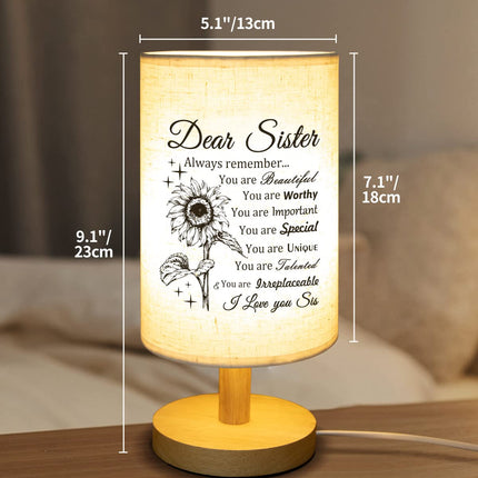 Sister s, Sister Christmas s Fabric Lamp, Christmas s for Sister, Sister Birthday s Table Lamp with Wooden Stand Anniversary Wedding Birthday s for Sisters