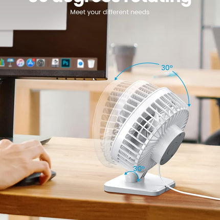 Gaiatop Usb Desk Fan, Small But Powerful, Portable Quiet 3 Speeds Wind Desktop Personal Fan, Adjustment Mini Fan Table Fan