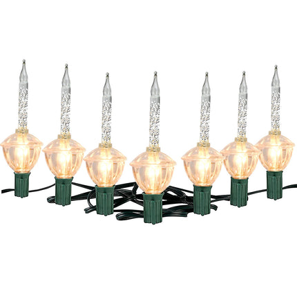 Christmas Bubble Lights 11 Ft Bubble String Lights with 7 Bubble Light Bulbs, Silver Glitter Vintage Bubble Lights for Christmas Tree, Holiday, Celebrations Lighting - Green Wire