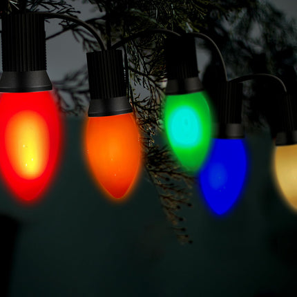 C9 Led Replacement Christmas Light Bulb, C9 Multicolor Led Bulbs for Christmas Outdoor String Lights, E17/C9 Intermediate Base-0.6 Watts, 25 Pack