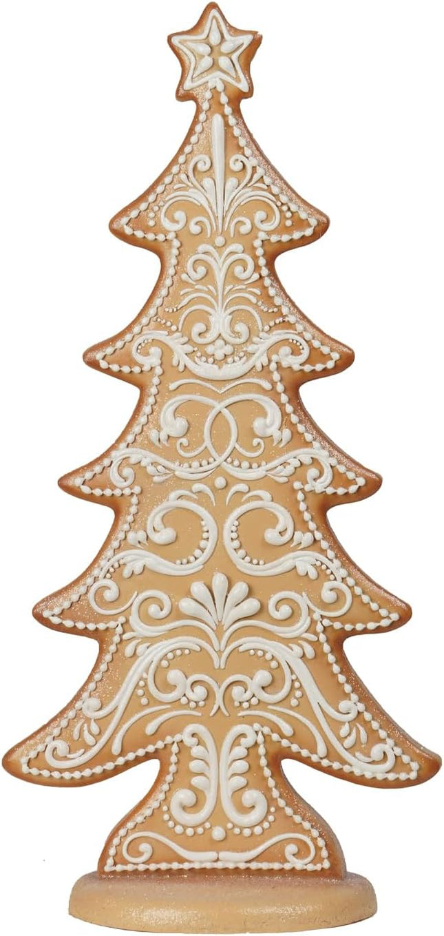 Gingerbread Christmas Tree Collectible Figurines - Village Gingerbread Fantastic Sequins Christmas Tree Tabletop Decoration Braxio (Extra Large)