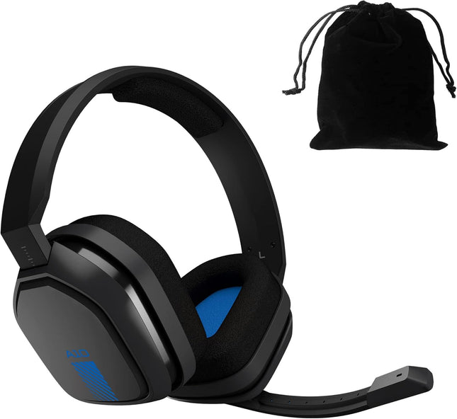 ASTRO Gaming A10 Headset for Xbox One/Nintendo Switch / PS4 / PC and Mac - Wired 3.5mm and Boom Mic w/Velvet Pouch Bag - Bulk Packaging - (Blue/Black)