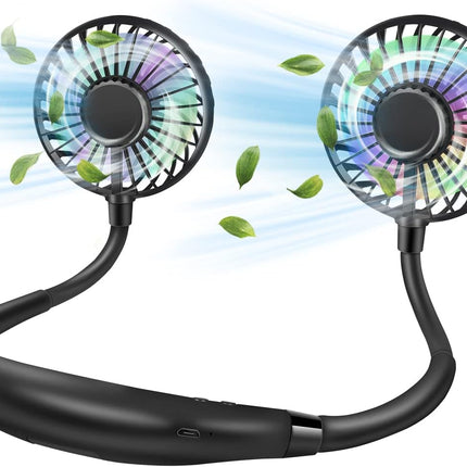 Neck Fan, Hand Free Portable Neck Fans For Women, Kids, And Men, 3 Speed Adjustable Hanging Around Necklace Fan, Rechargeable