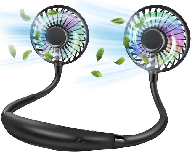 Neck Fan, Hand Free Portable Neck Fans For Women, Kids, And Men, 3 Speed Adjustable Hanging Around Necklace Fan, Rechargeable