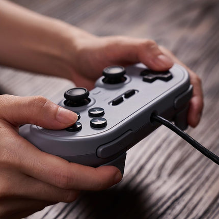 8Bitdo Pro 2 Wired Controller with Customize Back Buttons & Modifiable Vibration for Switch, Steam Deck, PC Windows and Raspberry Pi (Gray Edition)