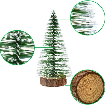 Mini Snow Frost Trees Mini Christmas Tree Plastic Winter Snow Ornaments Tabletop Trees for Holiday Party DIY Room Decor Home Table Top Christmas Decoration Diorama Models 100mm 10 Pcs