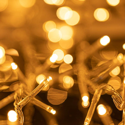 320LED 9.8ftx2.3ft Icicle Cluster String Lights 8 Lighting Modes Fairy Lights Plug in Waterproof LED Lights for Christmas Wedding Party Home Wall Outdoor Indoor Decorations(Warm White)